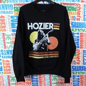 Hozier Unreal Unearth Tour Sweatshirt Size L 2024 Double Sided Dates Black Merch